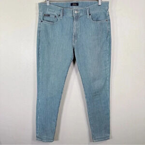 Polo Ralph Lauren Womens Jeans Tompkins  Skinny Stripe Blue White